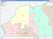 Walla Walla Metro Area Wall Map Color Cast Style